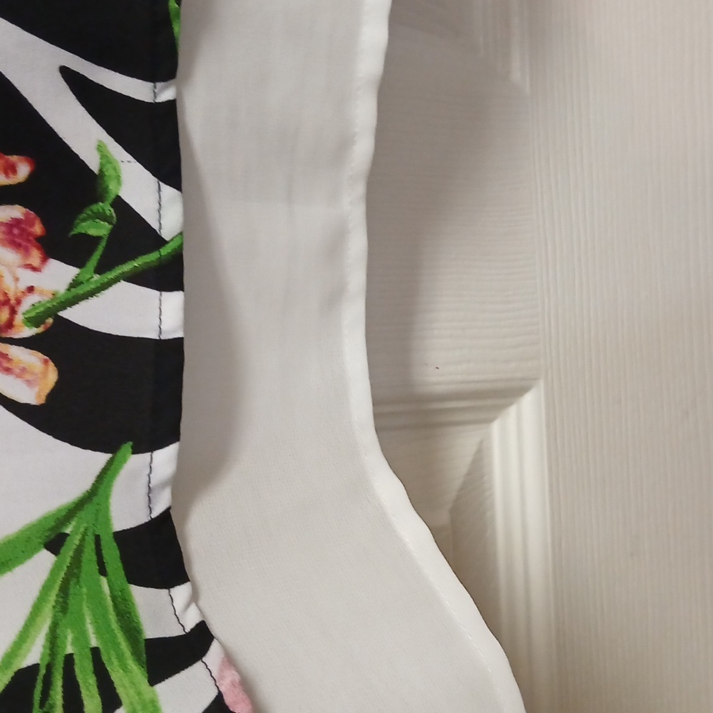Zac & Rachel White Black Tropical PrintSleeveless Tank Top Size L NWOT - Picture 4 of 9